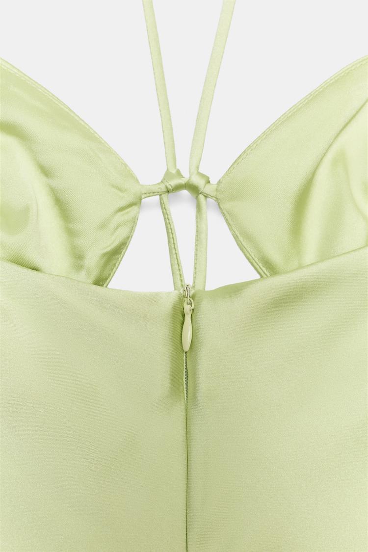 Lemon Zest Cut-Out Halter Midi Dress
